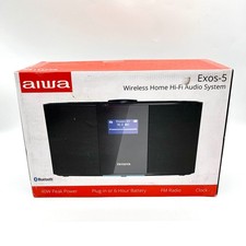 Aiwa Exos-5 Wireless Bluetooth Hi-Fi Home Speaker w/ FM Radio Alarm Clock