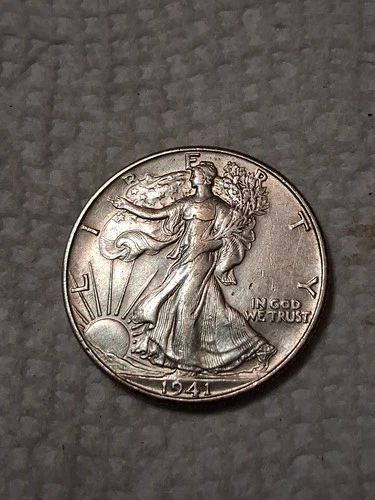 1941 D Walking Liberty Half Dollar In EF To AU Condition In My Opinion. #450