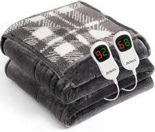 Heated Electric Blanket King Size - 100"X90" Flannel Heating Blanket with 10 Hea