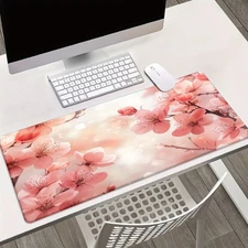 40*90cm XXL Cherry Blossom Desk Pad - Non-Slip Rubber Base Gaming & Office Mouse