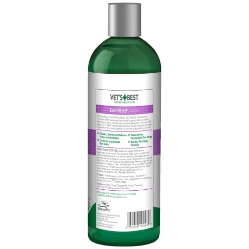 Vet's Best Dog Ear Relief Wash - Fórmula sin alcohol sin picaduras - Contr Foto 2 de 4