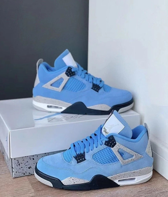 #ad AIR JORDAN 4 quot;University Bluequot; North Carolina blue cement gray ink splash CT8527 $230.00