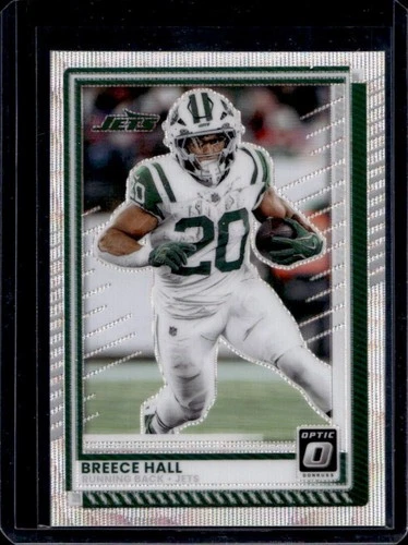 2025 Panini Donruss Optic Breece Hall Wave Prizm #/300 Jets