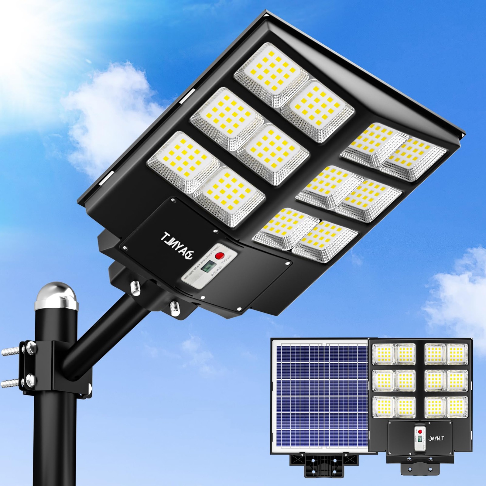 Spot solaire extérieur Y-2000W éclairage jardin anti zone ombre