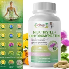 Liver Cleanse Detox Repair USDA Organic Milk Thistle 80% Silymarin Mushroom