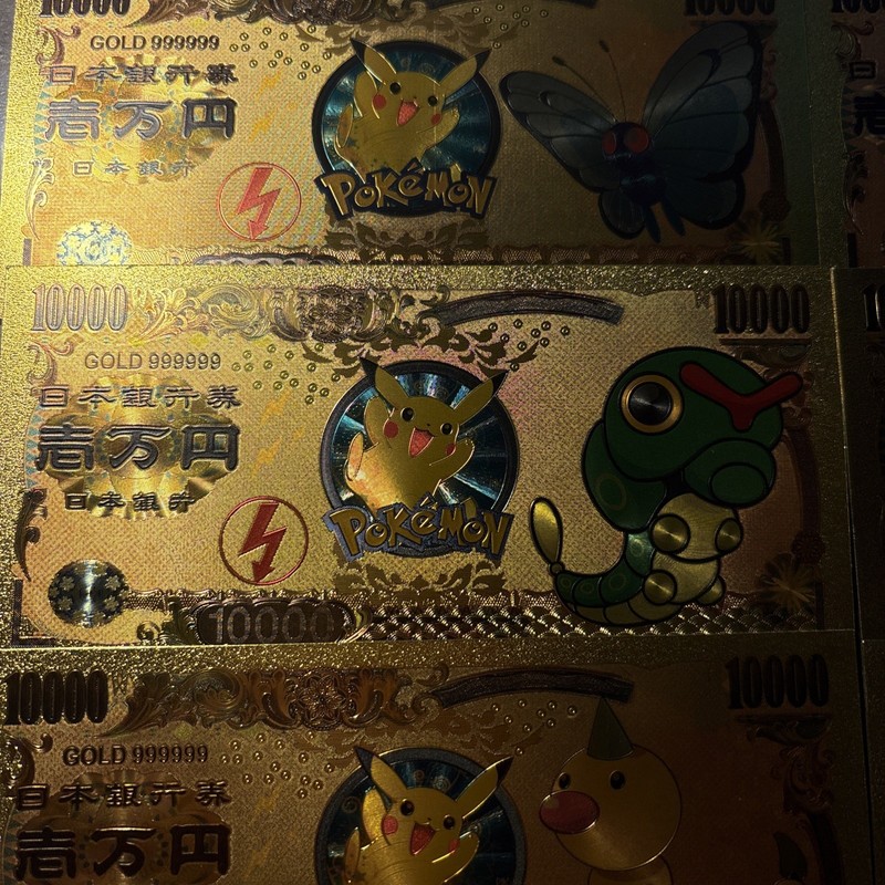 Pokémon 24kt Gold Foil Notes Set Of 7
