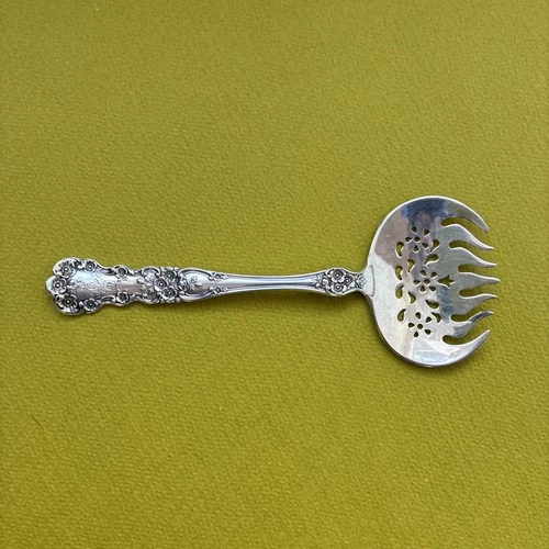 Gorham Buttercup pattern sterling tomato fork w/ monogram