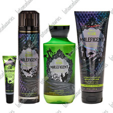 Bath Body Works MALEFICENT Mist, Body Cream Lotion, Wash, Lip Gloss - Set of 4