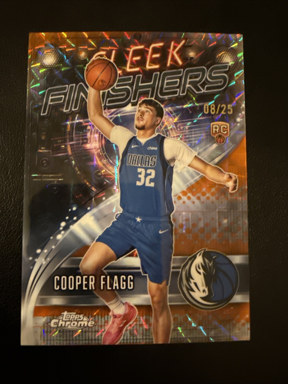 2025-26 Topps Chrome Cooper Flagg Sleek Finishers Orange Refractor Geometric /25