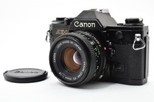 Canon Ae-1 Black Slr Film Camera New Fd 50mm F1.8 New Light Seals  Exc 5  7302