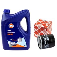 MotoröL Set Gulf Max 15W-40 4 Liter + ÖLfilter FüR Nissan Primera X-Trail Micra