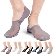 1/5Pairs Mens Cotton Mesh Socks No Show Ankle Low Cut Nonslip Breathable Socks