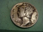 1936 D  Mercury Dime - Good cond album filler , actual coin in photo