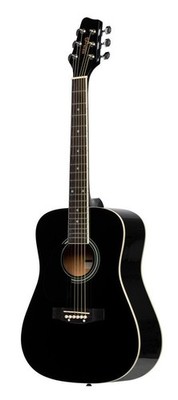 Stagg Left-Handed 3/4 Dreadnought Acoustic Guitar - Black - SA20D 3/4 LH-BK