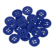 22 Pcs Resin Round Buttons for Craft, 4 Holes Sewing Snaps, Dark Blue (15mm)
