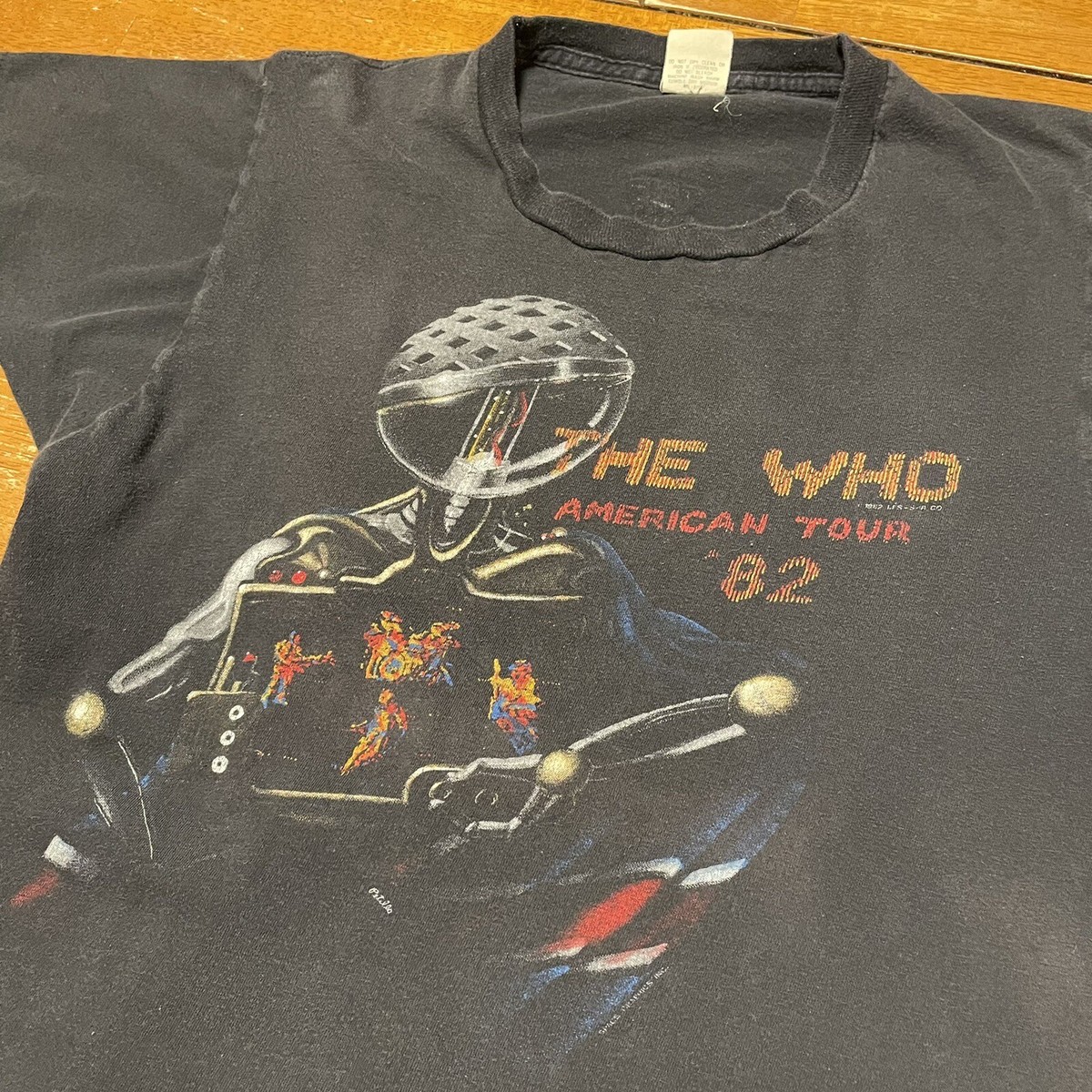 Vintage 1980s The Who American Tour '82 Concert Black T-Shirt