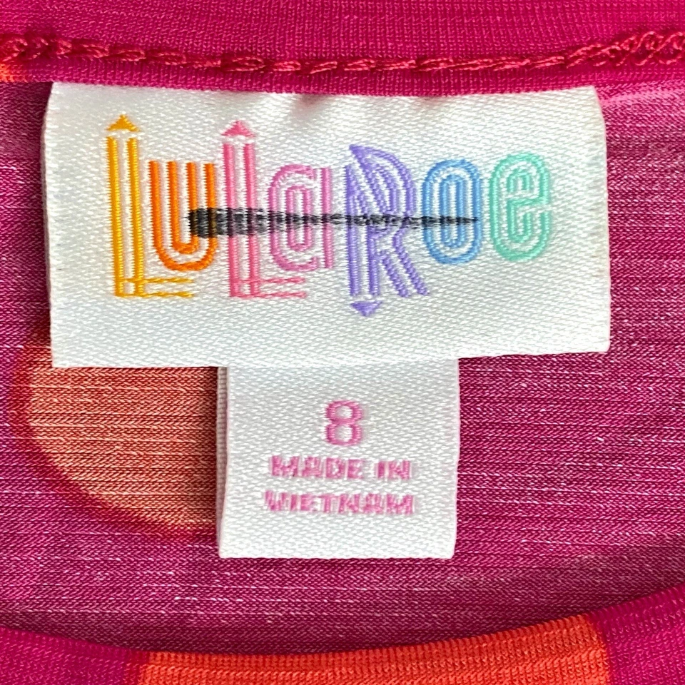 Платье для девочки LuLaRoe MAE 8 розовое в горошек весна лето пасхальные цветные карманы - Изображение 2 из 4