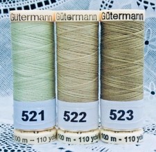 3 different sage colors GUTERMANN 100 polyester thread 110 yards each spool