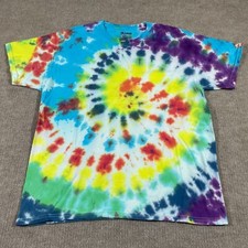 Gildan Crew Neck Shirt Youth Size Large Tye-Dye Hippie Casual Rainbow