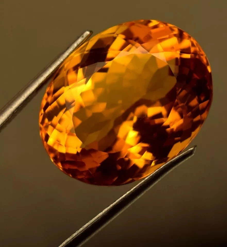 Natural Orange Yellow Madeira Citrine 25Ct Certified Oval Cut Loose Gemstone - Image 4 of 4