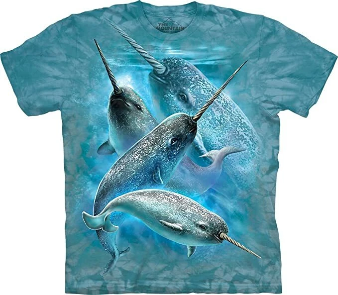 The Mountain Narwhal Unicorn Whale Dolphin Narwhals Tusk Ocean Blue Shirt 3X