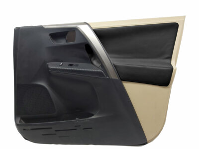 Insert Door Panel Insert Cards Cover PVC Leather for Toyota RAV4 2013-2018 Black