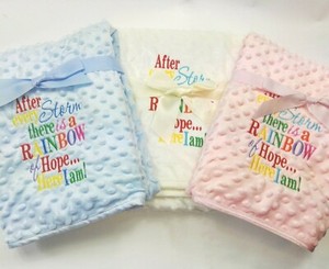 personalised rainbow baby blanket