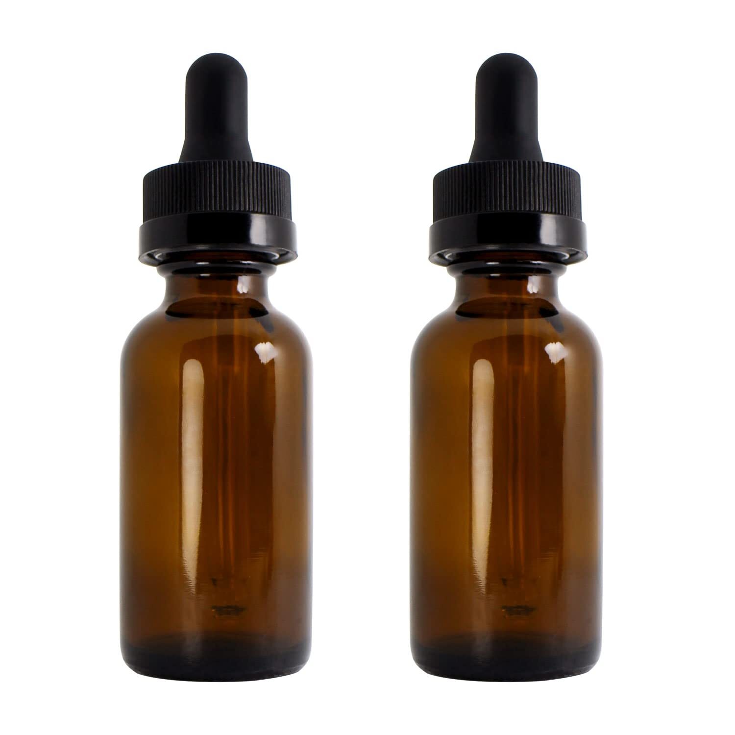 30ml Amber Glass Dropper Bottle, 1oz Boston Round Bottle with Glass Eye Dropp...