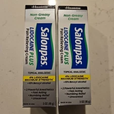 Salonpas Plus Pain Relieving Cream 3oz Exp x2 2027+