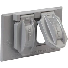 Bell Outdoor 5180-0 Gray 1-Gang Weatherproof Horizontal Mount Duplex Cover