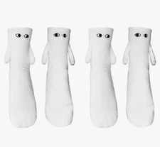 Smile Life 2 Pairs Holding Hands Magnetic Socks