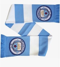 Manchester City FC Bar Scarf Home Design Jacquard Knit Sky Blue Official Product