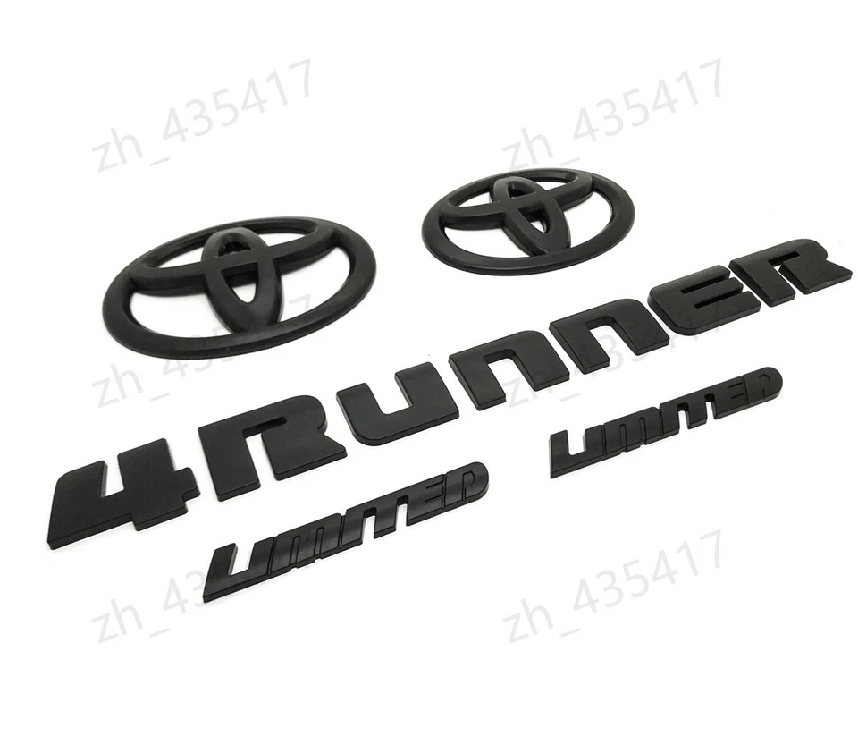 Наложение!! Новый 2014-2024 Toyota 4Runner ограниченного матовый черный вне эмблема набор 5 шт. - Изображение 2 из 4