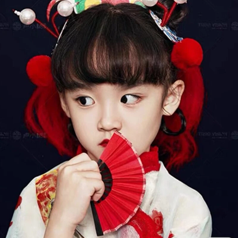 Mini ventilador plegable accesorio fotográfico tocado decoración boda utilería étnica Foto 4 de 4