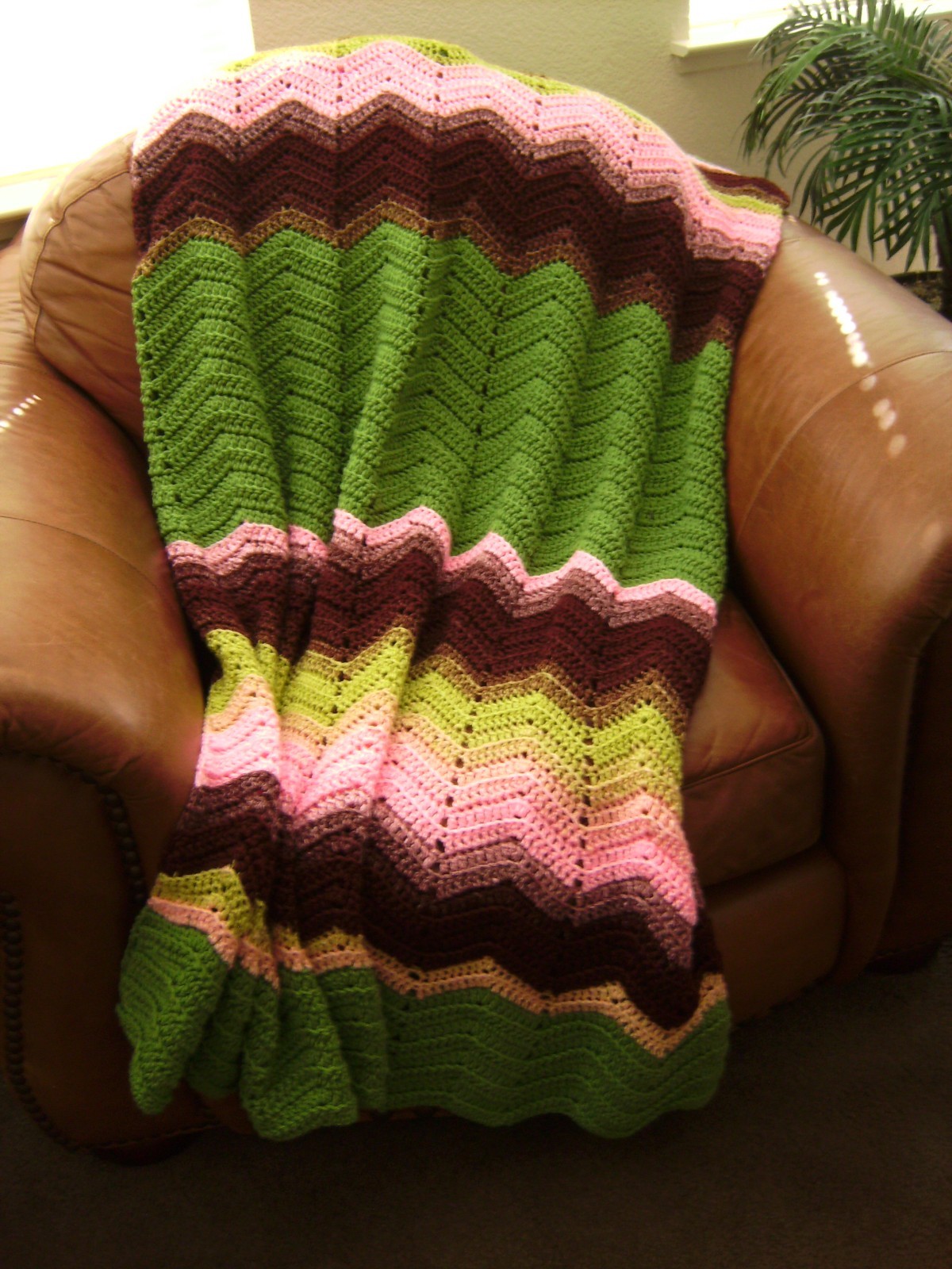 NEW HAND CROCHET HOT PINK LIME BURGUNDY RIC RAC RIPPLE AFGHAN LAP BLANKET THROW eBay