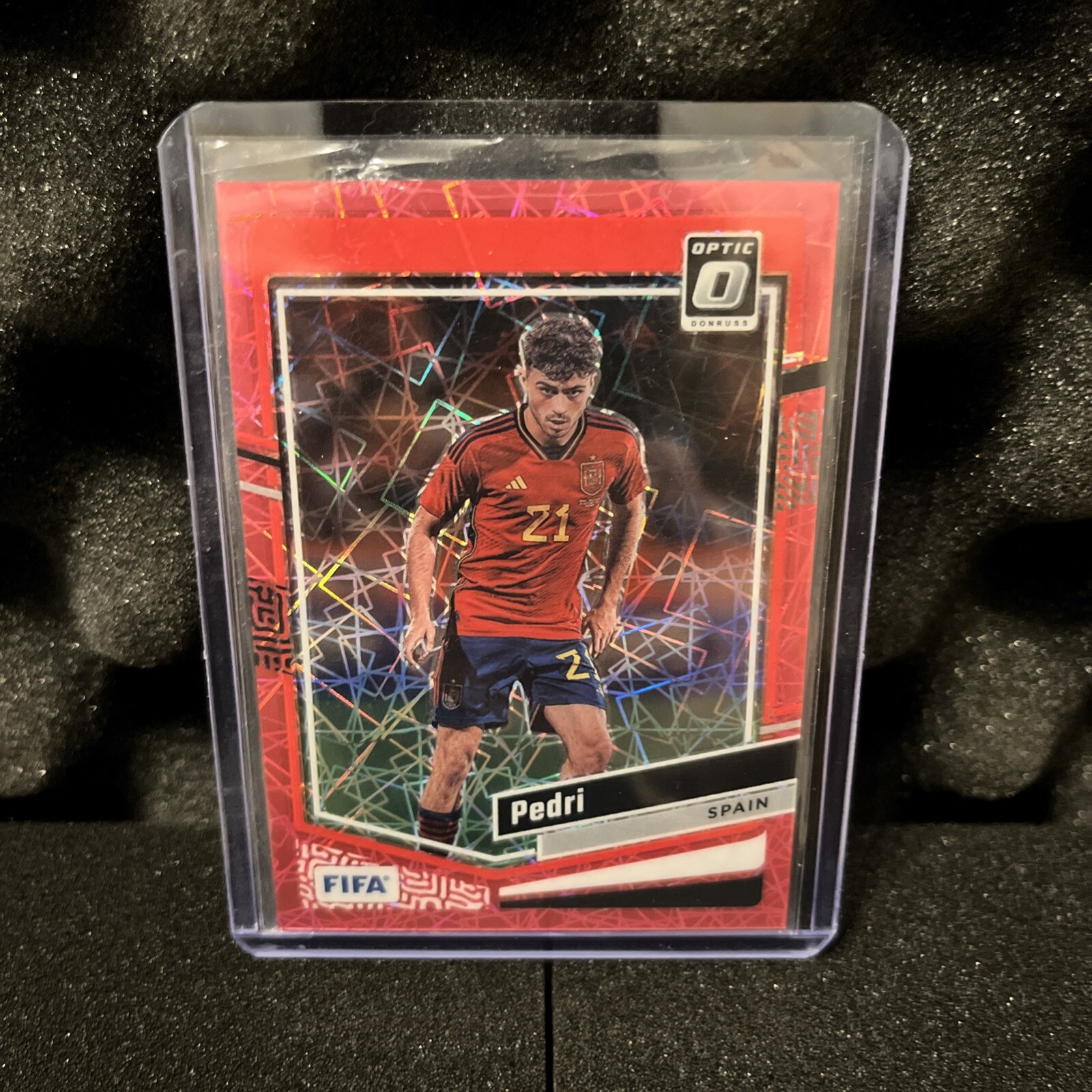 2023-2024 Donruss Soccer Optic Pedri Red Velocity  #52 52/99