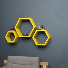 3 pcs Shelves Wall Floating Hexagon Plant Shelves Home Decor Shelf for Bedroom