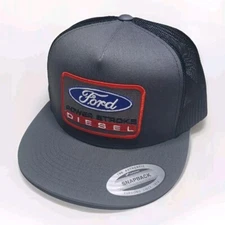 Ford Power Stroke Diesel Patch Trucker Hat/YP Classic 6006 Snapback Charco/Black