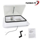 14" Rv Trailer Roof Vent Complete 12V Fan w/ 6"Blades Lid Interior Garnish White