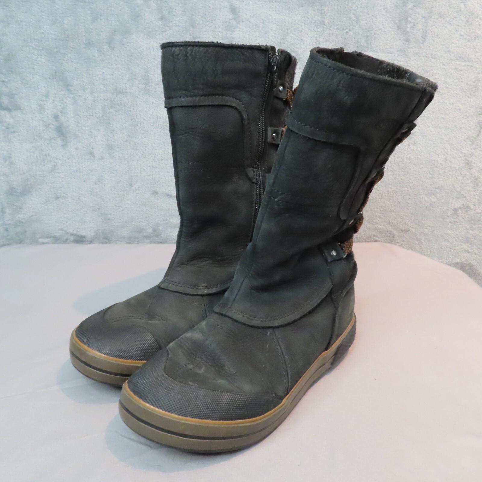 Stivali invernali KEEN donna 5 neri in pelle corsetto cerniera 200 grammi isolamento