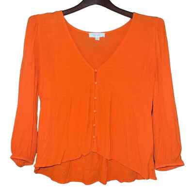 Be Cool Orange Blouse Women s Medium