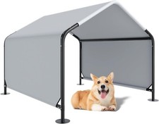 Outdoor Waterproof Pet Tent with Ground Nails in White 4' x 4' x 3'