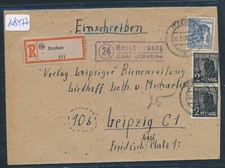 108477) Carta Reco 1948, RZ 24b Itzehoe + LP-Ra2 24 Breitenberg sobre Itzehoe