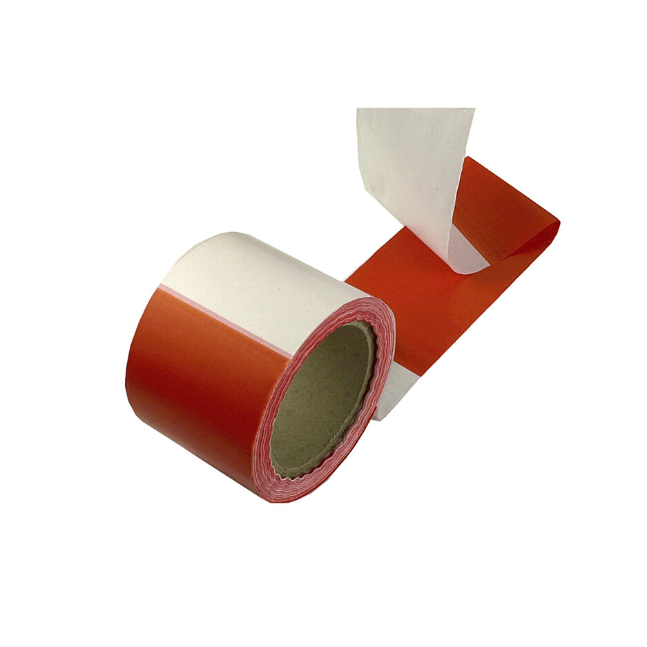 Nastro segnaletico bianco/rosso 80 mm. x 50 mt.