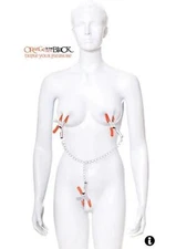 Orange Is The New Black Triple Your Pleasure Nipple and Clitoral Clamps with Cha