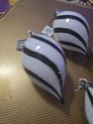 Sullivans Black and White Swirled Tear Drop Glass Christmas Ornament Set of Four — photo 5