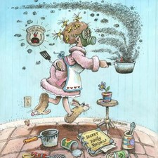 Ceramic Backsplash Tile Mural Comical Kitchen/Bathroom - Queen of the Kitchen