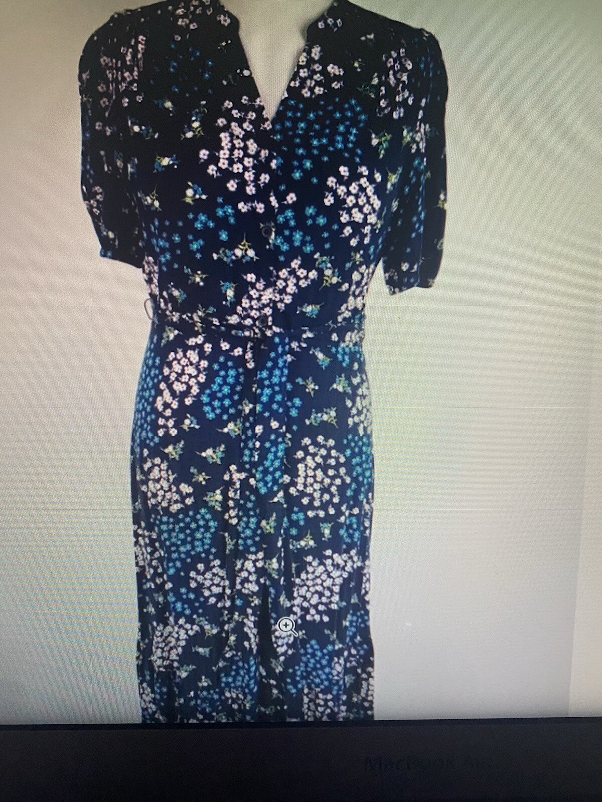 Marks & Spencer Navy Printed Belted Midi Shirt Dress Size 18 M&S Brand New Fashionable Elegant Fit