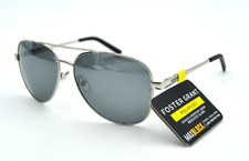 NEW Foster Grant 25631FGX SIL POL UNISEX Mirror Aviator POLARIZED Sunglasses