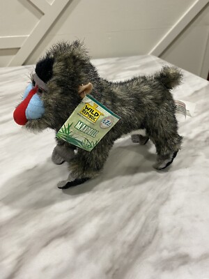 Wild Republic AZA Mandrill Plush 7  Stuffed Animal Realistic Zoo Monkey